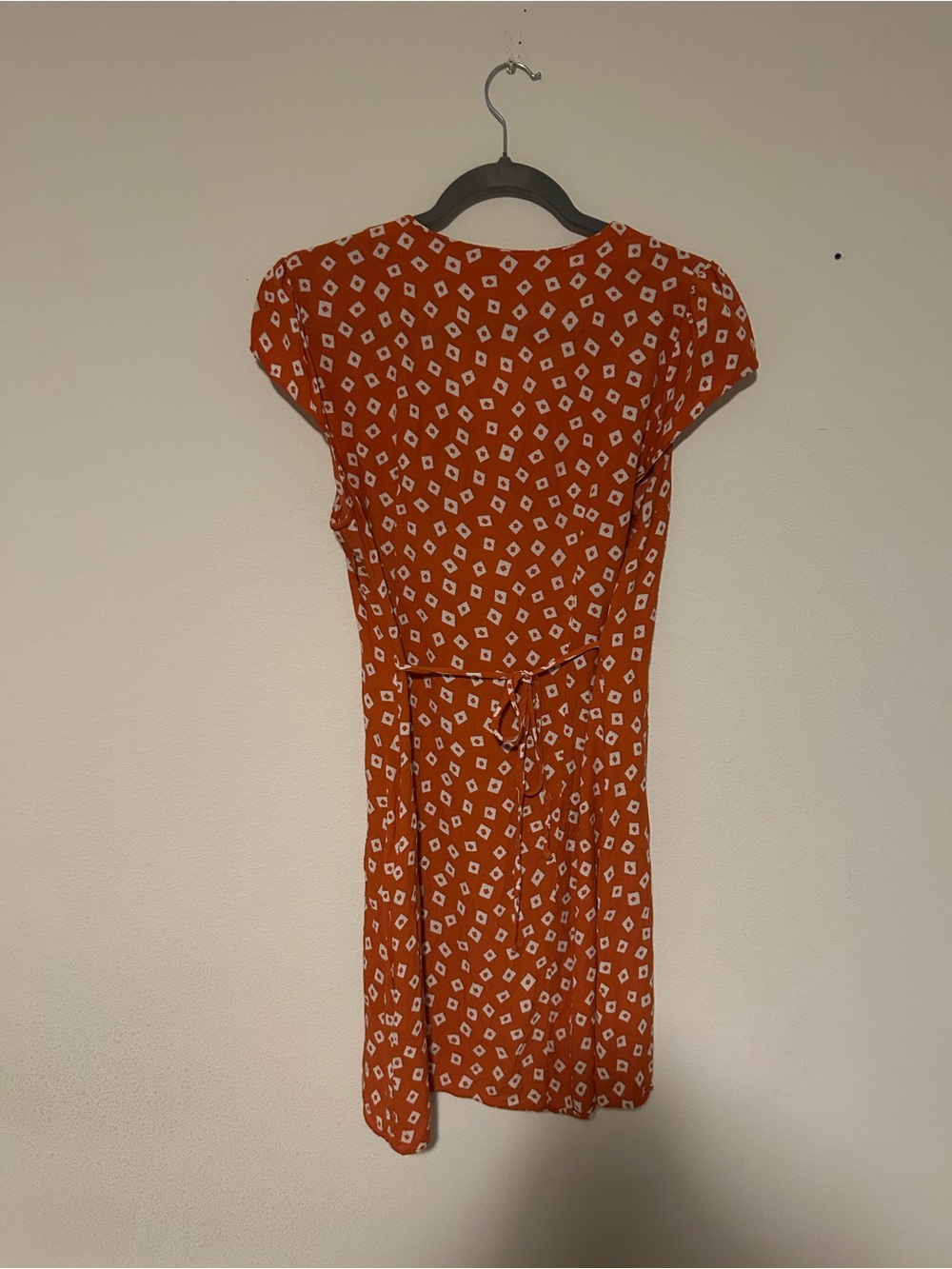 & Other Stories Orange Geometric Cap-Sleeve Mini Dress - Picture 7 of 7